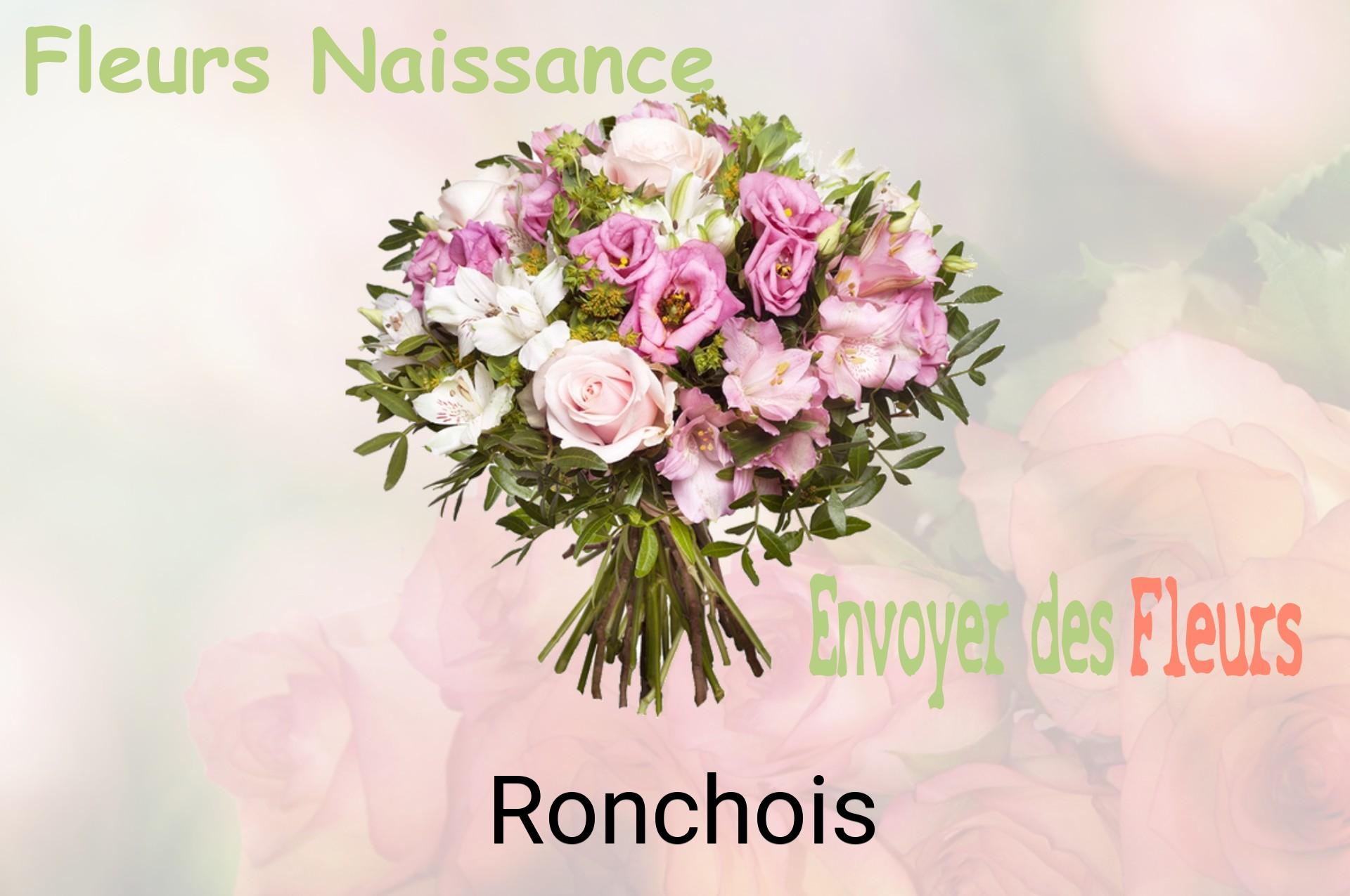 Bouquet de fleurs de naissance livré à Ronchois