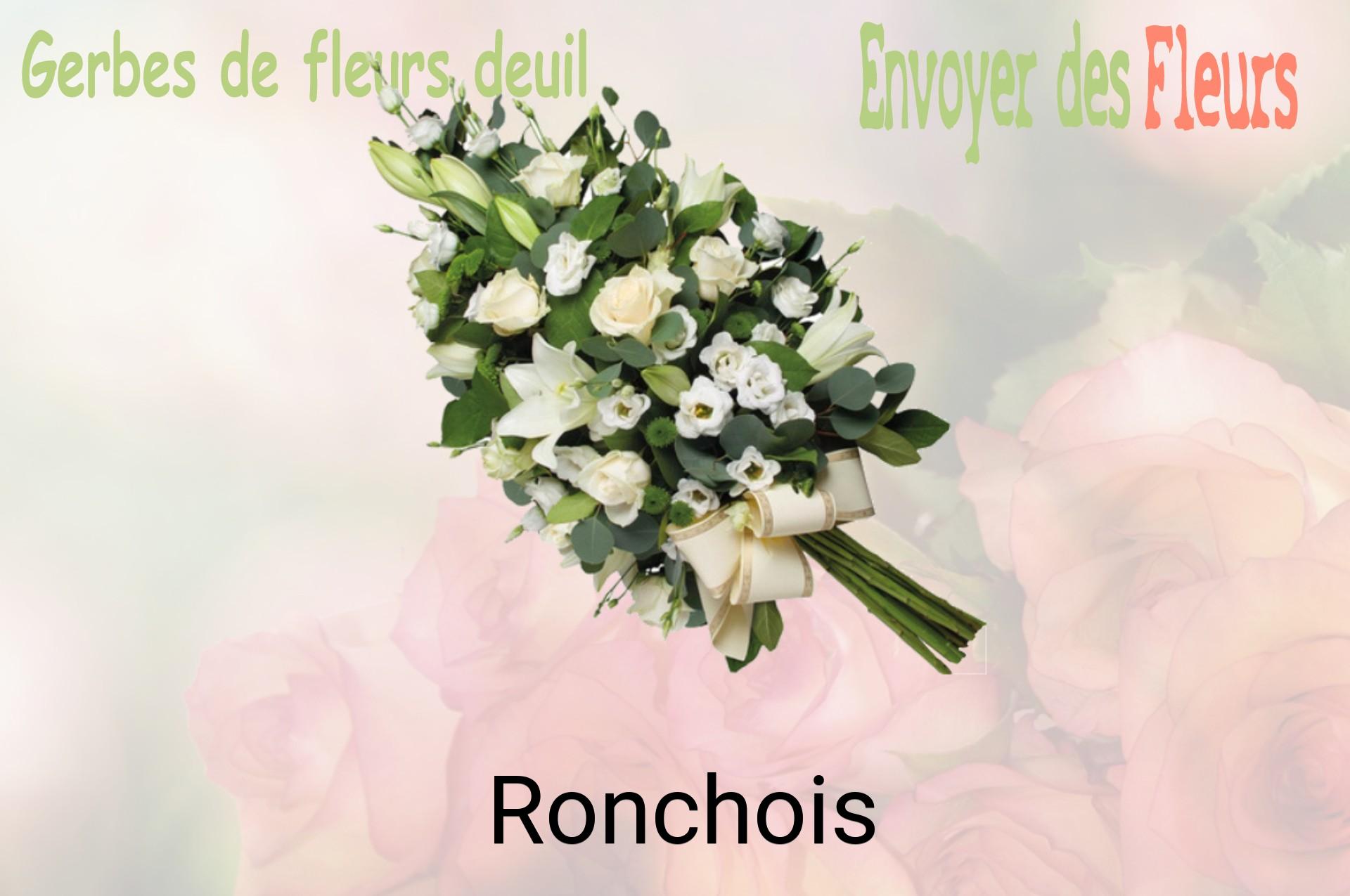 Gerbe de fleurs de deuil livrée à Ronchois